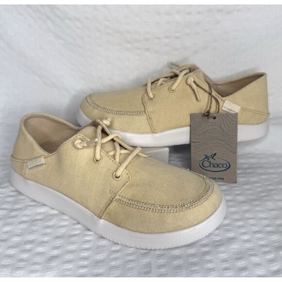 Chaco Women Canvas Light Yellow Chillos Sneaker Size 6 Slip-on Casual Shoes - Picture 2 of 9